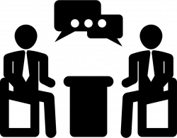 Businessmen Talking In Business Meeting Svg Png Icon Free Download ...