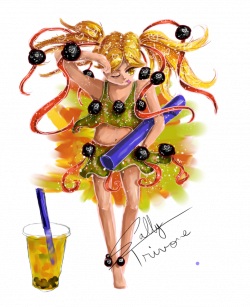 Bubble Tea Girl (Mango) by SallyTrivone on DeviantArt