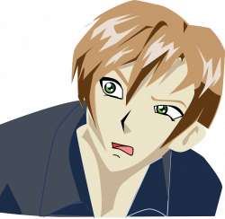 Clipart - Confused Anime Boy