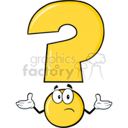 6270 Royalty Free Clip Art Yellow Question Mark Cartoon Character With A  Confused Expression clipart. Royalty-free clipart # 389323