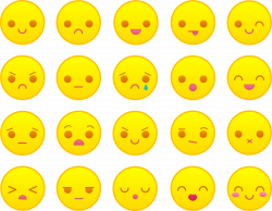 Yellow Emoticons Set - Free Clip Art