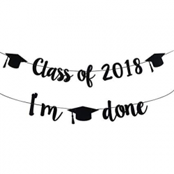 2018 Congrats Signs Graduation Party Decorations Class 2018, IM Done Banner  Sign Congratulations Bunting Garland 2018 Graduation Party Decoration