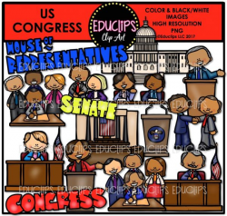 US Congress Clip Art Bundle (Color and B&W)