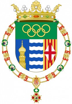 Coat of arms of the 1st Marquess of Samaranch. The Olympic allusion ...