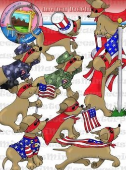 Clip Art: American Flag Dachshunds | I love dachshunds ...