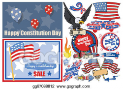 Clip Art Vector - Constitution day patriotic designs. Stock ...