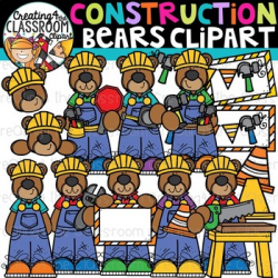 Construction Bears Clipart {Construction Clipart}