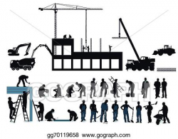 Clip Art Vector - Construction project with construct. Stock ...