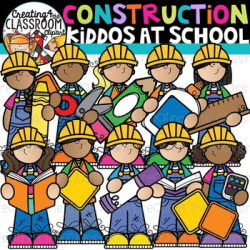 Construction Kiddos at School Clipart {Construction Clipart}