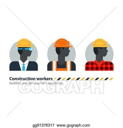 Vector Art - Black man, side view construction worker, labor ...