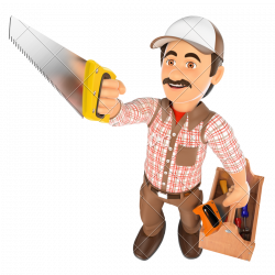3D Carpenter with Saw and Toolbox - Photos by Canva