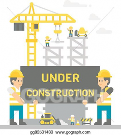 EPS Vector - Flat design construction site sign. Stock ...
