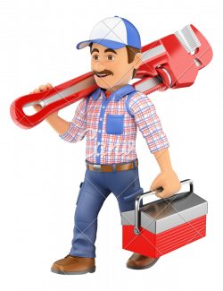 Plumber Walking with a Pipe Wrench - Photos by Canva