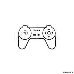 Game joystick hand drawn outline doodle icon. Video game ...