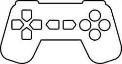 Clipart - Game Controller Outline White