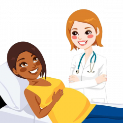 Pregnancy Physician Woman Doctors visit Clip art - Lying on the bed ...