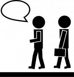 Two Man Walking One Talking And The Other With A Briefcase Svg Png ...