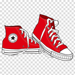 S, pair of red Converse high-top sneakers transparent ...