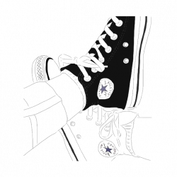 Converse Drawing Art Outline Sketch - Converse canvas shoes 564*564 ...