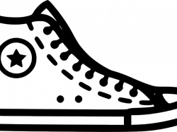 Converse Clipart - Converse Shoes Black And White Clip Art ...
