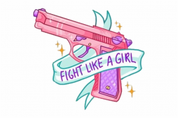 Converse Clipart Tumblr Sticker - Gun Fight Like A Girl ...