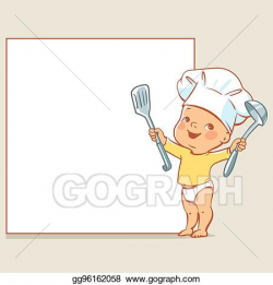Vector Stock - Little baby chef at banner. Clipart ...