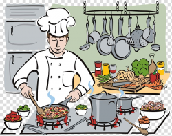 Chef Cooking Cartoon , cooking pan transparent background ...