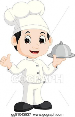 Vector Art - Cute little chef bringing the dishes. Clipart ...