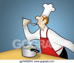 Clip Art - Chef cooking. Stock Illustration gg72402944 - GoGraph