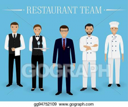 Vector Stock - Restaurant team concept. group of characters ...