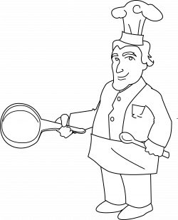 Chef Coloring Page - Free Clip Art