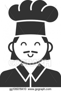 Vector Art - Black isolated silhouette of cook on white ...