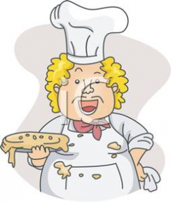 A Messy Cook with a Pie - Royalty Free Clipart Picture