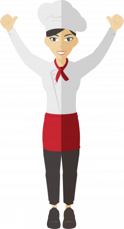 Clipart - Flat Shaded Female Chef 3