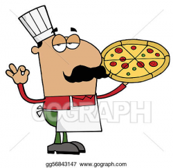 EPS Illustration - Hispanic pizza chef man . Vector Clipart ...