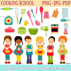 Cooking Clipart, Cooking children, Children Clipart, Kitchen ...