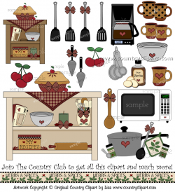 Country Kitchen & Cooking Graphics and Clipart Collection