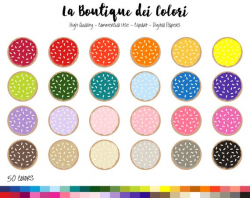 50 Rainbow Sugar Cookie Clip art, Graphics PNG, colorful ...