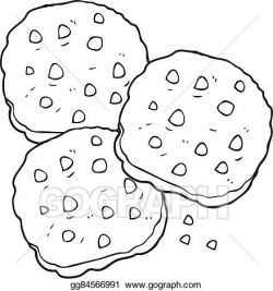 Vector Art - Black and white cartoon cookies. Clipart ...
