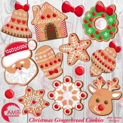 Christmas Cookie Clipart, Santa cookie, Gingerbread House ...