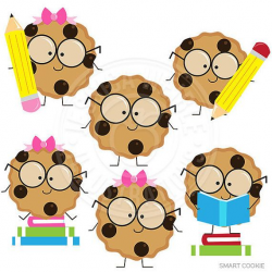 Smart Cookie Cute Digital Clipart, Cookie with Glasses ...