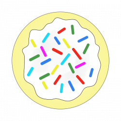 Clipart - Rainbow Sprinkles Sugar Cookie - Solid