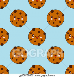 Stock Illustrations - Seamless pattern with chocolate cookie ...