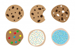 9 Cookies Clipart, Chocolate Chip Cookie Clipart, Dessert Clipart ...
