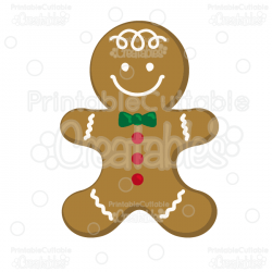 Gingerbread Man Cookie Free SVG Cutting File & Clipart