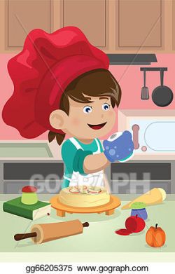 Vector Stock - Kid cooking in the kitchen. Clipart ...