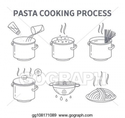 Vector Clipart - Cooking tasty pasta for the dinner ...
