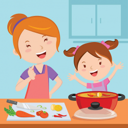 Mother cooking in the kitchen clipart 2 » Clipart Station