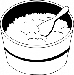 Black And White Cooked Rice Clipart #2107540