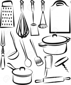 Kitchen utensils vector | Blog Design | Kitchen clipart ...